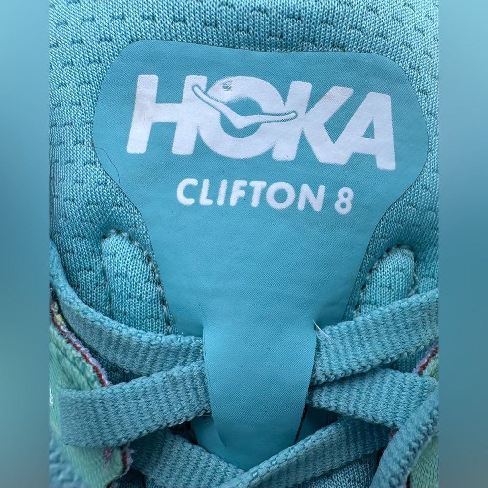 Hoka One One Clifton 8 Wide Aquarella Blue Running Shoe Women Size 9D VGC Clean - Picture 5 of 16